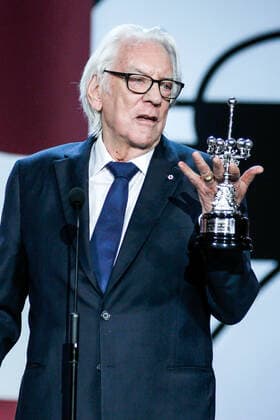 San Sebastian, SPAIN-September 26: Donald Sutherland receives the Donostia award for a lifetime achievements during the 67th San Sebastian film festival at El Kursaal in San Sebastian, Spain on September 26, 2019. Copyright: xJimmyxOlsenx