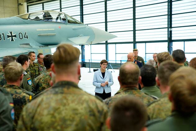 the Federal Minister of Defence, Ms Annegret Kramp Karrenbauer, visited the Tactical Air Force Squadron 31 Boelcke on 27 September 2019 on the occasion of her first visit to the Air Force She was accompanied by Lieutenant General Ingo Gerhartz, Air Force Inspector Photo Nörvenich Fliegerhorst Nörvenich Nordrhein Westfalen Germany