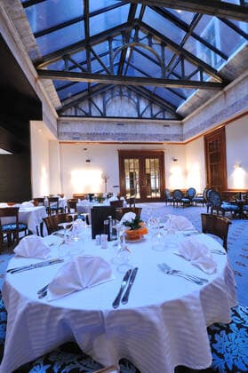 table with empty glasses in luxury restaurant,property released ING_32193_72971