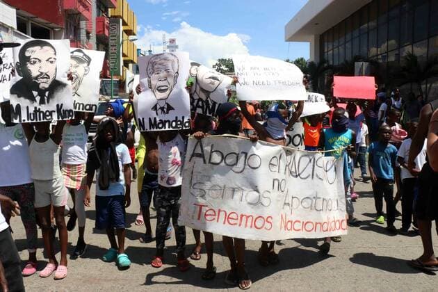 September 30, 2019 EUM20190930NAC27 JPG TAPACHULA, Chis MigrantsChildren September 30, 2019Migrant children from Africa marched through the streets of Tapachula, Chiapas, to request documents to leave the entity Photo Agency EL UNIVERSALEELG  - ZUMAu78_ 20190930_zaf_u78_055 Copyright: xElxUniversalx