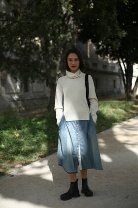 Anny Fan attending the Sacai show during Paris Fashion Week - Sept 30, 2019 - PFW: Spring 2020 Street Style Day 7, Paris France  Copyright: xValentinaxRanierix VRPFWDay720190930_MAS22