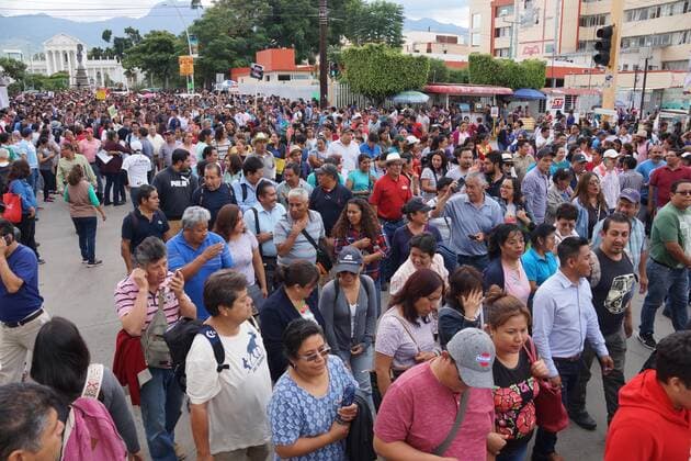 October 2, 2019 EUM20191002NAC70 JPG OAXACA, Oax , Protests Protests October 2 Both normalists and teachers marched on October 2, 2019 in the Oaxacan capital to commemorate the 51st anniversary of the 1968 massacre of students in Tlatelolco A small group painted different paintings in their wake Photo Agency EL UNIVERSAL AFBV  - ZUMAu78_ 20191002_zaf_u78_119 Copyright: xEdwinxHernandezx