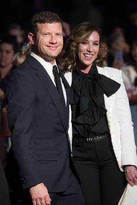 63rd BFI London Film Festival -The European Premiere of The Personal History of David Copperfield London, UK. Dermot O Leary and wife Dee Koppang at The European Premiere of The Personal History of David Copperfield at The 63rd BFI London Film Festival at Odeon Luxe, Leicester Square, London, England, UK. Wednesday 2 October 2019. LMK370 -J5534-031019 