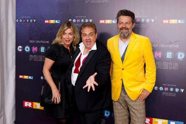 Oliver Kalkofe with wife Connie Frielinghaus and Kai Blasberg at the presentation of the 23 German Comedy Award 2019 in the Studio in Cologne Mühlheim Cologne, 02 10 2019 Foto:xC.xHardtx xFuturexImage