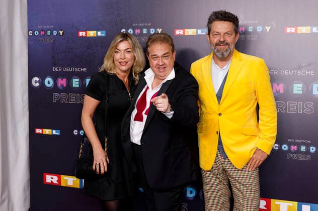 Oliver Kalkofe with wife Connie Frielinghaus and Kai Blasberg at the presentation of the 23 German Comedy Award 2019 in the Studio in Cologne Mühlheim Cologne, 02 10 2019 Foto:xC.xHardtx xFuturexImage