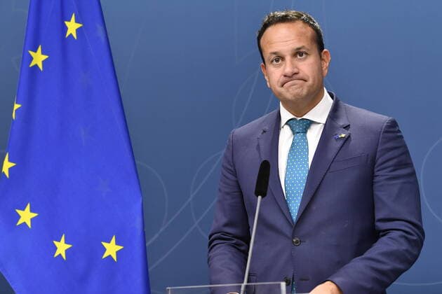 Irish Prime Minister Leo Varadkar during a joint press conference with Swedish Prime Minister Stefan Lofven in Stockholm, Sweden October 3, 2019 Photo Henrik Montgomery TT kod 10060 Stockholm Sweden x10060x,  Copyright: xHenrikxMontgomery TTx LÖFVEN VARADKAR