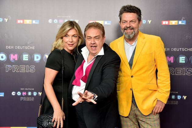 Connie Frielinghaus, Oliver Kalkofe and Kai Blasberg , l r, comes to Cologne on 02 10 2019 for the 20 German Comedy Prize 2019, which is awarded annually to comedians for comedy shows and moderations.