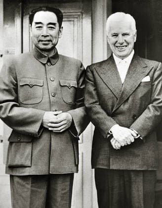Zhou Enlai, the first Premier of the People s Republic of China and Charles Chaplin, 1954 Hollywood CA USA  Copyright: xLegacyxCollection ThexHollywoodxArchivex 33848723THA