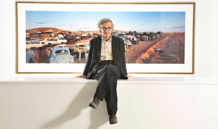 Wim Wenders, 75. Geburtstag am 14. August Hamburg 10.4.2012 Wim Wenders stellt bei Falckenberg in den Deichtorhallen - Phoenix Höfen Harburg seine Großformat Landschaftsgrafien aus : *** Hamburg 10 4 2012 Wim Wenders exhibits his large format landscape prints at Falckenberg in the Deichtorhallen Phoenix Höfen Harburg