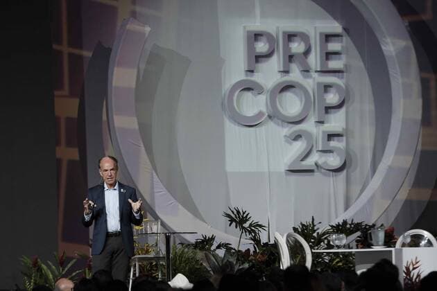 General Director of World Wide Fund For Nature (WWF) Marco Lamberti speaks during the Conference of the Parties to the United Nations Framework Convention on Climate Change inauguration (COP25) in San Jose, Costa Rica, 8 October 2019. Representatives of 86 countries participate during the meeting that will seek to advance in the approach of actions to face climate crisis. Begin COP25 meeting to face climate crisis !ACHTUNG: NUR REDAKTIONELLE NUTZUNG!  Copyright: xJeffreyxArguedasx AME6806 20191008-637061624491215030
