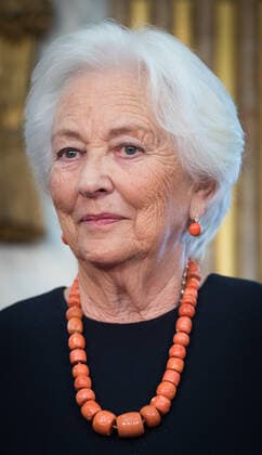 Queen Paola of Belgium pictured during a royal visit to the ceremony ceremony for the Terre d avenir Focus Aarde science awards in Brussels Academy palace, Wednesday 09 October 2019. This award is an initiative of Queen Paola foundation organised in collaboration with Dirk Frimout foundation.  BENOITxDOPPAGNE 05683426