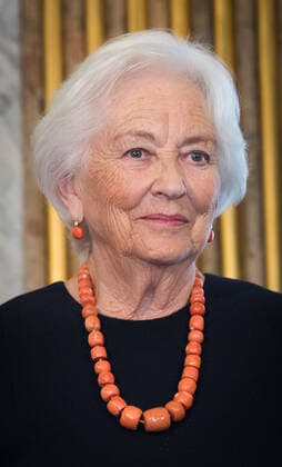 Queen Paola of Belgium pictured during a royal visit to the ceremony ceremony for the Terre d avenir Focus Aarde science awards in Brussels Academy palace, Wednesday 09 October 2019. This award is an initiative of Queen Paola foundation organised in collaboration with Dirk Frimout foundation.  BENOITxDOPPAGNE 05683429