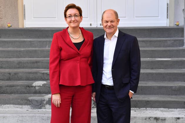 Klara GEYWITZ,Olaf SCHOLZ Regional Conference for the Presentation of Candidates for the SPD Party Presidency, Loewenbraeukeller Munich, 12 10 2019