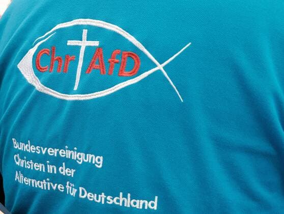 12 10 2019 xkhx Neuhof near Fulda, Alternative for Germany AfD State Party Conference Hesse 2019 Symbol Federal Association of Christians in the AFD HK