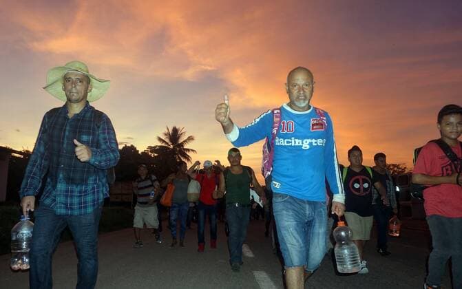 A new caravan with about two thousand migrants among Cubans, Haitians, Africans and Central Americans is on its way to the north from Miguel Hidalgo central park, in the city of Tapachula, in the state of Chiapas, Mexico, 12 October 2019. This new exodus began around 4:40 in the morning with hundreds of migrants who have been stranded for six months near the border between Mexico and Guatemala, awaiting documents that allow them to transit through Mexican territory. About two thousand migrants begin their march north through Mexican territory !ACHTUNG: NUR REDAKTIONELLE NUTZUNG!  Copyright: xJuanxManuelxBlancox AME8725 20191012-637065002233275897