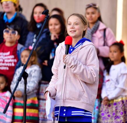 October 11, 2019, Denver, Colorado, USA: Environmental activist GRETA THUNBERG of Sweden speaks a Fridays for Future environmental protest at the Denver Civic Center. Thunberg gained notoriety after sailing across the Atlantic Ocean in a zero-emissions sailboat to speak at the United Nations Climate Action Summit. Denver USA  - ZUMAG AT 20191011_mda_p168_535 Copyright: xBobxPearsonx