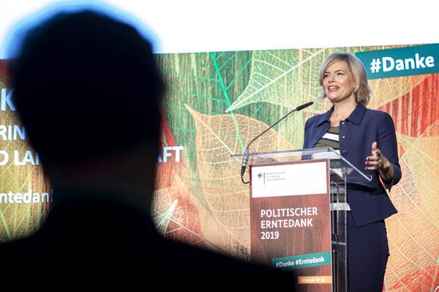Federal Minister of Agriculture Julia Kloeckner, CDU, admitted during her speech at the Political Thanksgiving and the awarding of the Professor Niklas Medal at the Federal Ministry of Food and Agriculture Berlin, 15 10 2019 Berlin Germany Copyright: xJaninexSchmitz photothek.net BMELx