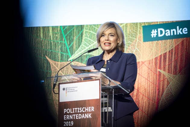 Federal Minister of Agriculture Julia Kloeckner, CDU, admitted during her speech at the Political Thanksgiving and the awarding of the Professor Niklas Medal at the Federal Ministry of Food and Agriculture Berlin, 15 10 2019 Berlin Germany Copyright: xJaninexSchmitz photothek.net BMELx