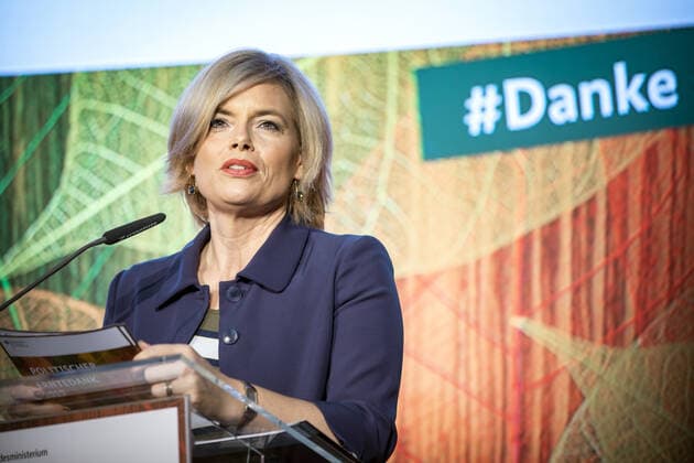 Federal Minister of Agriculture Julia Kloeckner, CDU, admitted during her speech at the Political Thanksgiving and the awarding of the Professor Niklas Medal at the Federal Ministry of Food and Agriculture Berlin, 15 10 2019 Berlin Germany Copyright: xJaninexSchmitz photothek.net BMELx