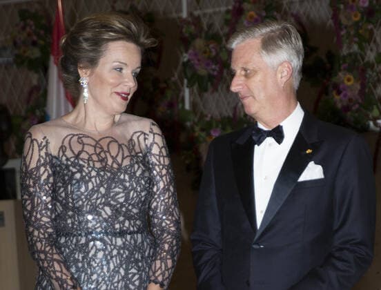 16-10-2019 Gala Queen Mathilde and King Filip pose for the photographers at a concert hosted by Belgium King and Queen in honour of the Grand Duke, on the second day of a three days State visit to Luxembourg.  Copyright: xPPEx