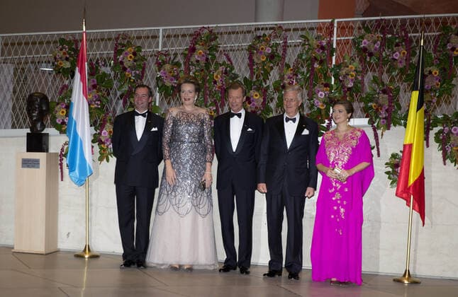 16-10-2019 Gala Queen Mathilde and King Filip and Grand Duke Henri and Grand Duke Guillaume and Grand Duchess Stephanie pose for the photographers at a concert hosted by Belgium King and Queen in honour of the Grand Duke, on the second day of a three days State visit to Luxembourg.  Copyright: xPPEx