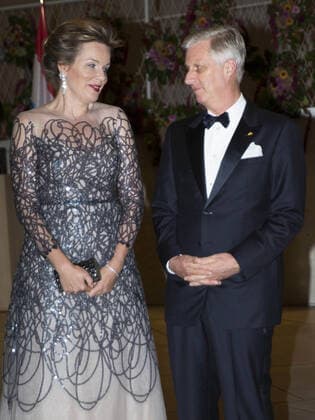 16-10-2019 Gala Queen Mathilde and King Filip pose for the photographers at a concert hosted by Belgium King and Queen in honour of the Grand Duke, on the second day of a three days State visit to Luxembourg.  Copyright: xPPEx