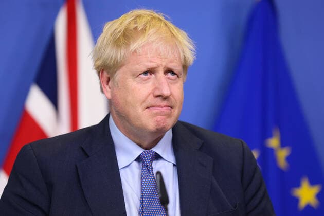 (191017) -- BRUSSELS, Oct. 17, 2019 -- British Prime Minister Boris Johnson attends a press conference at the European Commission headquarters in Brussels, Belgium, Oct. 17, 2019. The European Union and Britain have reached a new Brexit deal, Jean-Claude Juncker, president of the European Commission, said Thursday on his twitter account. ) (PORTRAITS)BELGIUM-BRUSSELS-EU-BREXIT-PRESS CONFERENCE ZhengxHuansong 