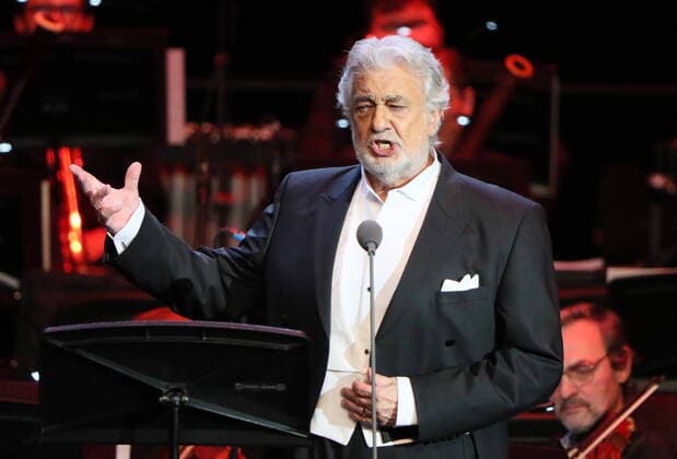 MOSCOW REGION, RUSSIA - OCTOBER 17, 2019: Spanish tenor Placido Domingo performs during a concert at Crocus City Hall. Vladimir Gerdo TASS  TS0BF4DA