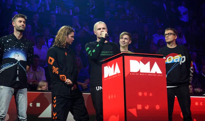 Recipient of the award as AArets Danish Rock Name AArets Danish Rock Name Minds of 99 on stage at the Danish Music Awards 2019 at K B Hallen on Thursday, October 17, 2019, Copenhagen,  Copyright: TorbenxChristensen TorbenxChristensenx COP300 spdk20191017-223032-L