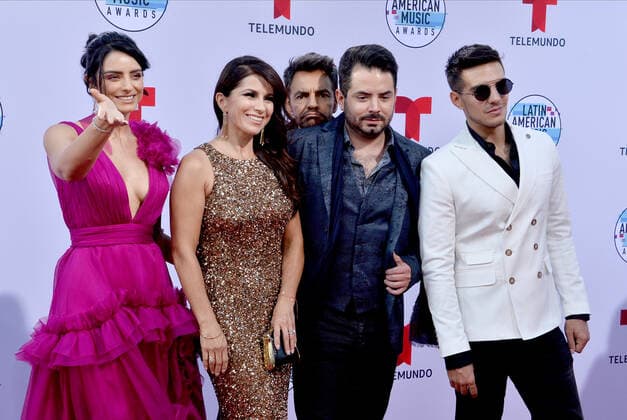 Eugenio Derbez and family arrive for the fifth annual Latin American Music Awards at the Dolby Theatre in the Hollywood section of Los Angeles on Thursday, October 17, 2019. The annual event honors outstanding achievements for artists in the Latin music industry.  LAP20191017340 JIMxRUYMEN