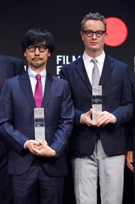 Hideo Kojima and Nicolas Winding Refn at the presentation of the Film Festival Cologne Awards 2019 at the 29 Film Festival Cologne im E Werk Cologne, 17 10 2019 Foto:xC.xHardtx xFuturexImage