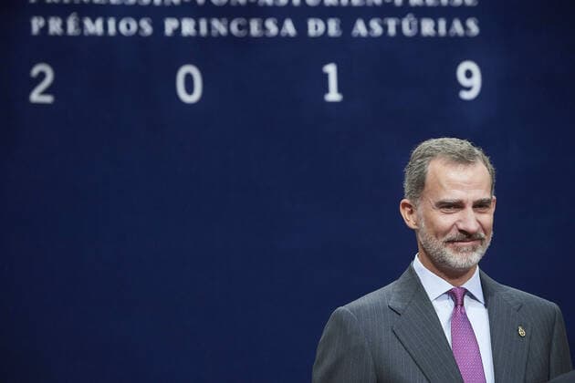 October 18, 2019, Oviedo, Asturias, Spain: King Felipe VI of Spain attended Audience with Princesa de Asturias Awards 2019 winners at Reconquista Hotel on October 18, 2019 in Oviedo, Spain Oviedo Spain  - ZUMAg15_ 20191018_zaf_g15_039 Copyright: xJackxAbuinx