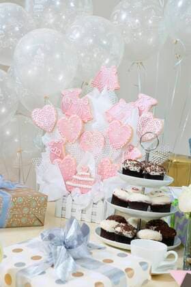 Decoration and presents at bridal shower,property released 03B60514