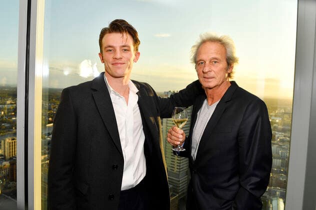 Jannis Niewöhner with father Uwe Frisch Niewöhner at the reception for the 30th Hessian Film and Cinema Award 2019 in the Helaba in the Main Tower Frankfurt, 18 10 2019 Foto:xF.xKernx xFuturexImage
