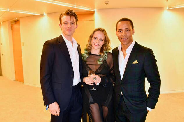 Jannis Niewöhner, Lili Epply and Jerry Hoffmann at the reception for the 30th Hessian Film and Cinema Award 2019 in the Helaba in the Main Tower Frankfurt, 18 10 2019 Foto:xF.xKernx xFuturexImage