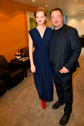 Emma Bading and Peter Kurth at the reception for the 30th Hessian Film and Cinema Award 2019 in the Helaba in the Main Tower Frankfurt, 18 10 2019 Foto:xF.xKernx xFuturexImage