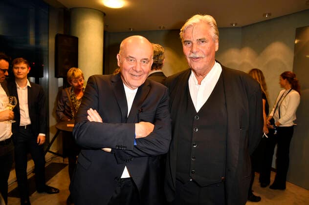 Hanns Zischler and Peter Simonischek at the reception for the 30th Hessian Film and Cinema Award 2019 in the Helaba in the Main Tower Frankfurt, 18 10 2019 Foto:xF.xKernx xFuturexImage