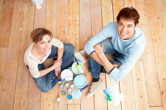 Couple Preparing to Paint Room Together,model released, Symbolfoto,property released 03B63431