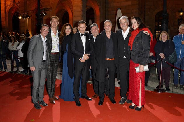 Alice Brauner with husband Michael Zechbauer, Peter Simonischek, Daniel Donskoy Hessischer Film and Cinema Prize 2019 at the Old Opera House in Frankfurt on 18 10 2019 Hessische Film and Cinema Prize Frankfurt