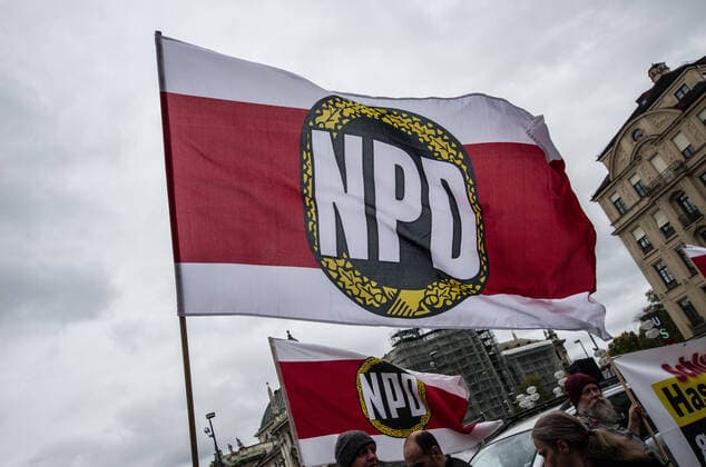 October 19, 2019, Munich, Bavaria, Germany: KARL RICHTER at a rally by the NPD party. The NPD party of Germany demonstrated at Munich s Karlsplatz. The head speaker was Karl Richter. Munich Germany - ZUMAb160 20191019_zbp_b160_006 Copyright: xSachellexBabbarx