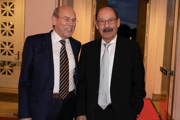 Hannover, Award of the Leibniz Ring Hannover to marine biologist Prof Dr Antje Boetius, Laudatio Hannes Jaenicke, in the Hannover Congress Centrum, Walter Hirche with Michael Fürst,