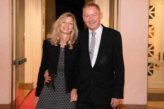 Hannover, Award of the Leibniz Ring Hannover to marine biologist Prof Dr Antje Boetius, Laudatio Hannes Jaenicke, in the Hannover Congress Centrum, Lutz Marmor with Christina Maria Peukert,