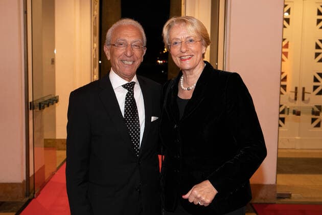 Hannover, Award of the Leibniz Ring Hannover to marine biologist Prof Dr Antje Boetius, Laudatio Hannes Jaenicke, in the Hannover Congress Centrum, Prof Madjid Samii with Eske Nannen,