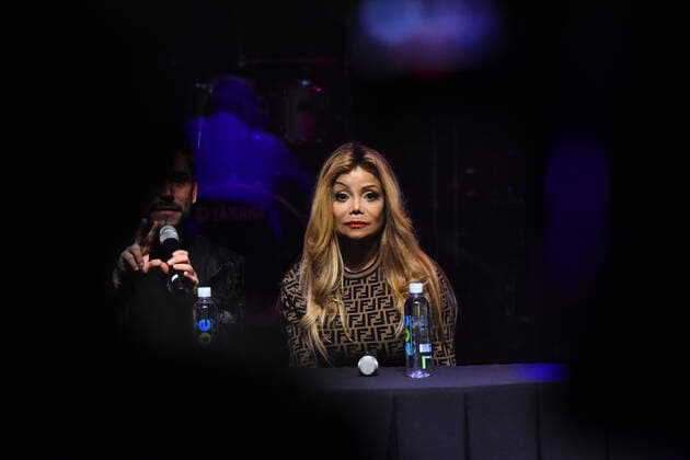 Forever: The best Show About The King of Pop - press conference MEXICO CITY, MEXICO - OCTOBER 22: American singer La Toya Jackson speaks during a press conference to present Forever: The best Show About The King of Pop at Centro Cultural Teatro 1 on October 22, 2019 in Mexico City, Mexico  Copyright: xCarlosxTischlerx EYE_1245