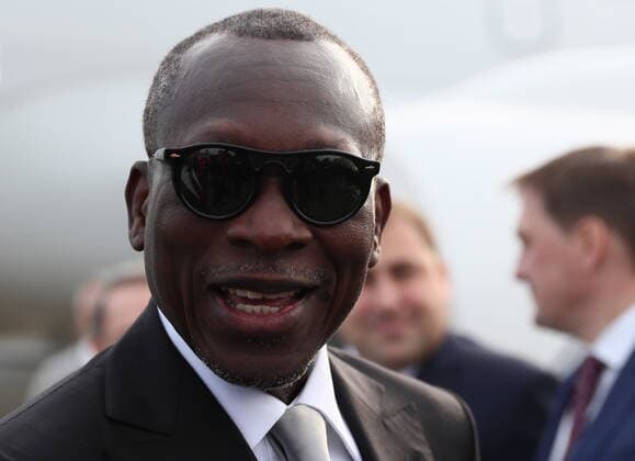 SOCHI, RUSSIA - OCTOBER 23, 2019: Benin s President Patrice Talon welcomed at Sochi International Airport as he arrives to take part in the 2019 Russia-Africa Summit. Dmitry Feoktistov TASS Host Photo Agency  TS0BFF8F