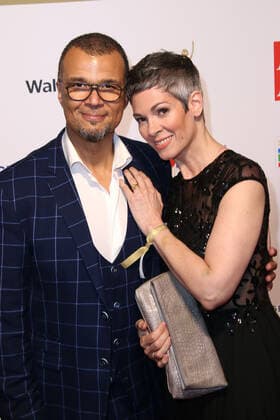 Cheryl Shepard and her husband Nikolaus Okonkwo at the award ceremony Goldene Bild der Frau on 23 10 2019 in Hamburg Goldene Bild der Frau award ceremony 2019 in Hamburg