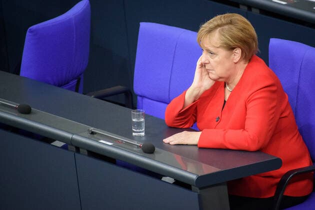 Session of the German Bundestag Germany, Berlin 24 10 2019 The picture shows the German Chancellor Angela Merkel CDU during the session of the German Bundestag Berlin Bundestag Berlin Deutschland