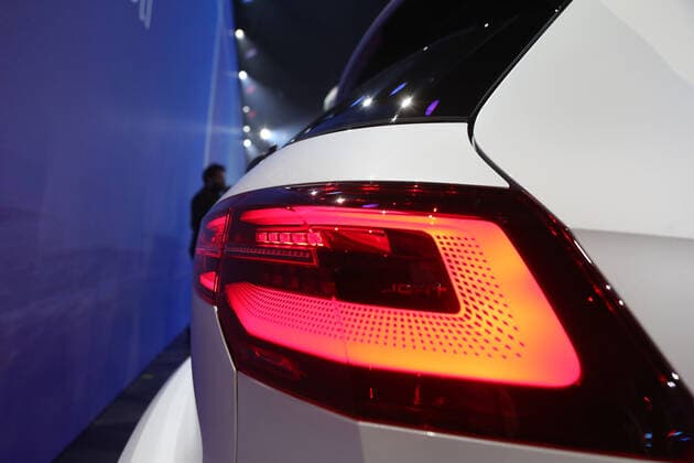 Wolfsburg Lower Saxony Volkswagen, VW, PraÌˆsentation Golf 8, Golf VIII in Wolfsburg, Autostadt, Hafen 1, picture shows detail tail light