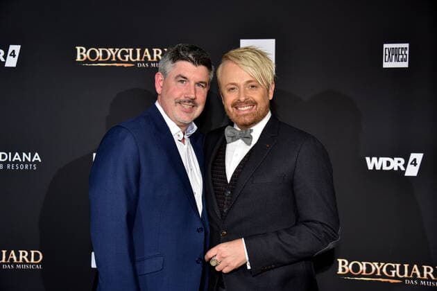 Musician Paul Reeves , l r, and Ross Antony come to the premiere and tour start of the musical BODYGUARD in the Musical Dome on 24 10 2019 in Cologne