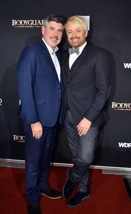 Musician Paul Reeves , l r, and Ross Antony come to the premiere and tour start of the musical BODYGUARD in the Musical Dome on 24 10 2019 in Cologne